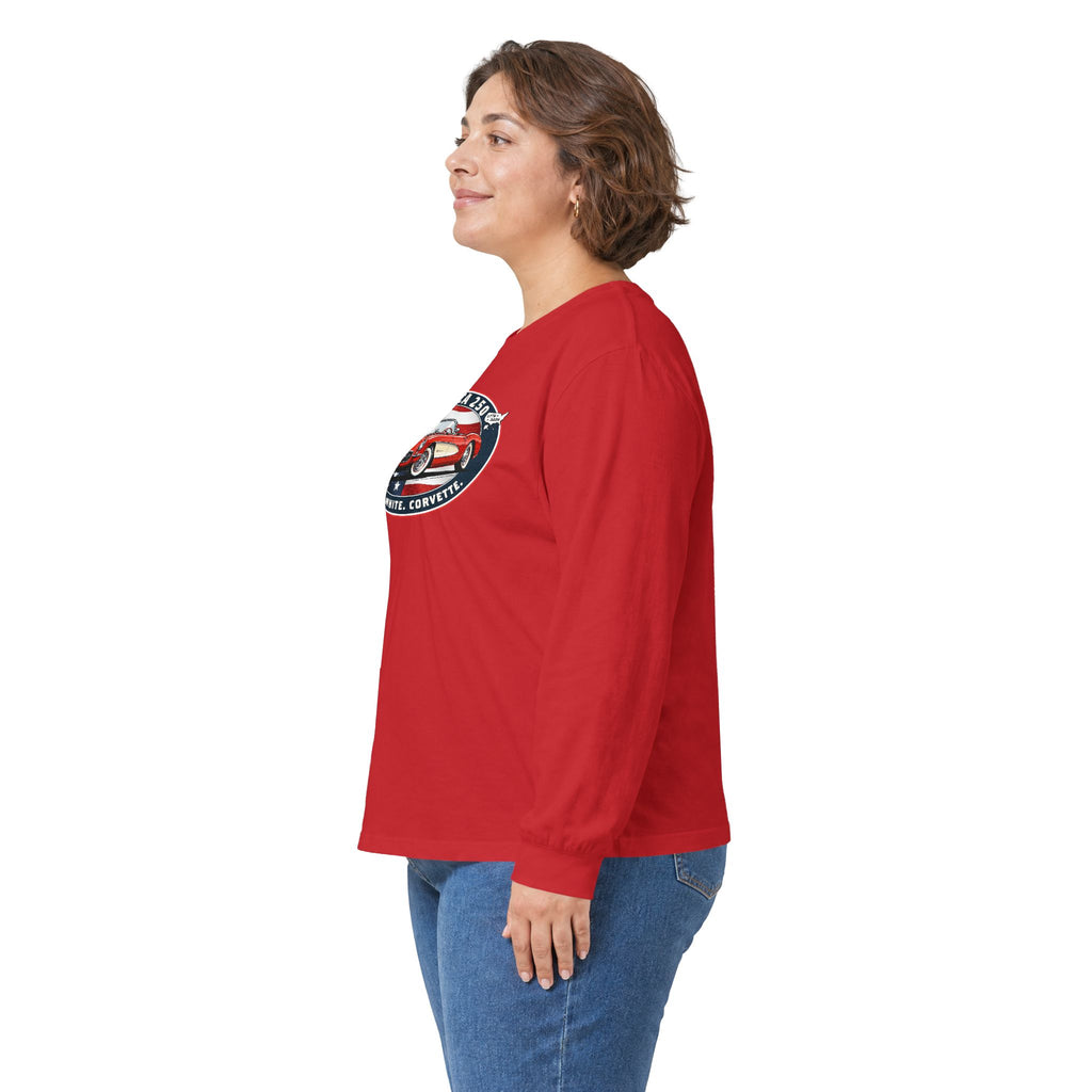 Corvette America 250 "Red. White. Corvette." Premium C1 Oval Graphic Long-Sleeve Tee