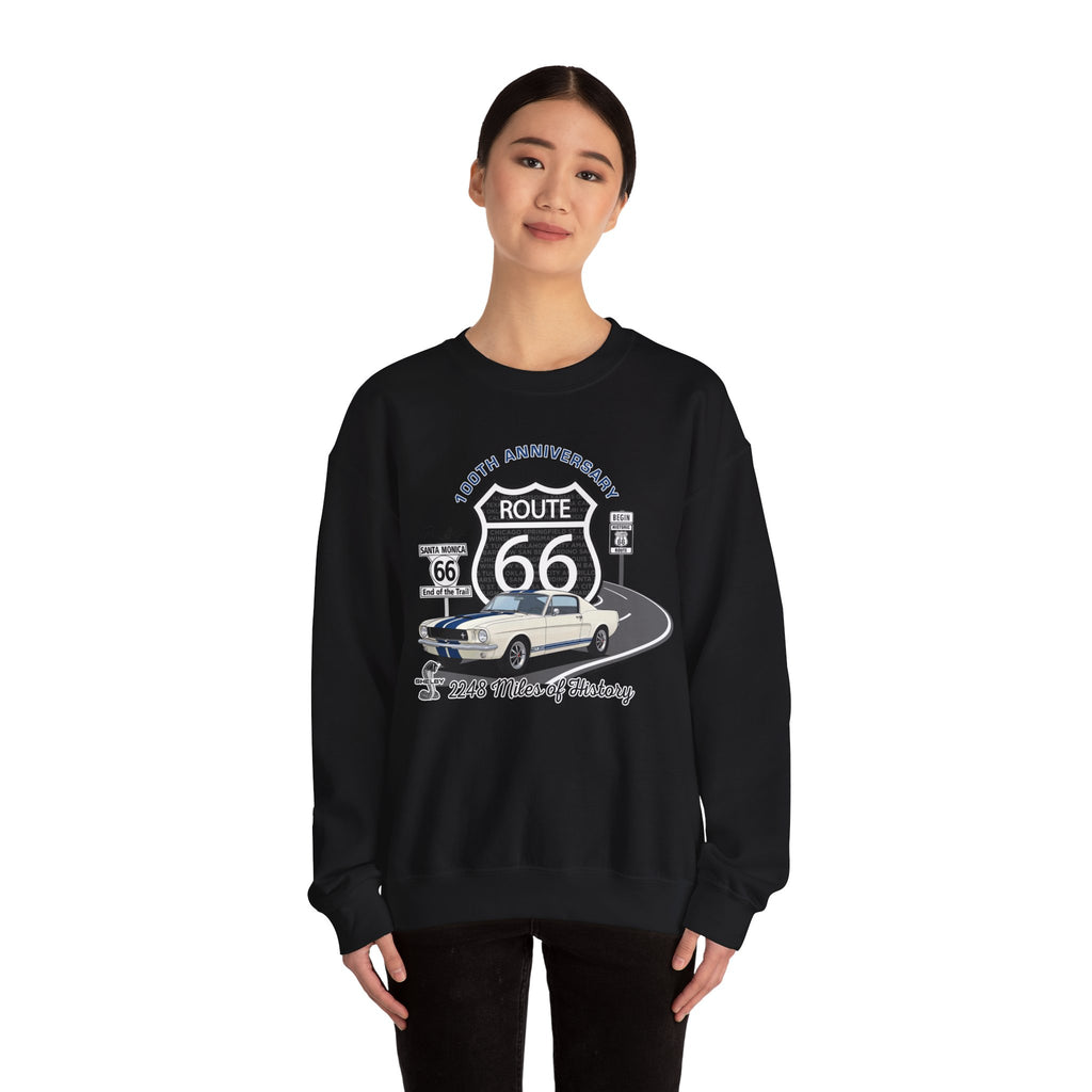 Shelby GT350 Route 66 100th Anniversary Crew Neck Sweatshirt-Legends of the Road, Shelby Fan Favorite