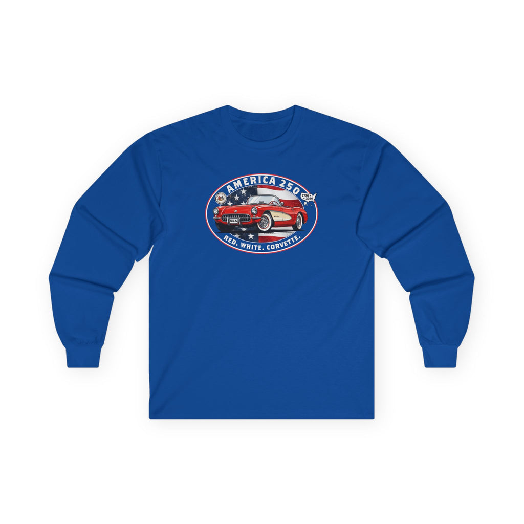 Corvette America 250 "Red. White. Corvette." Premium C1 Oval Graphic Long-Sleeve Tee
