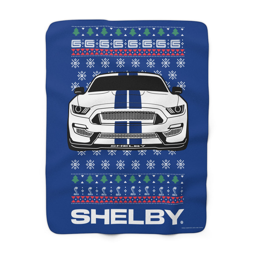 Carroll Shelby Ugly Christmas Sweater design 50 x 60 inch Sherpa Fleece Blanket