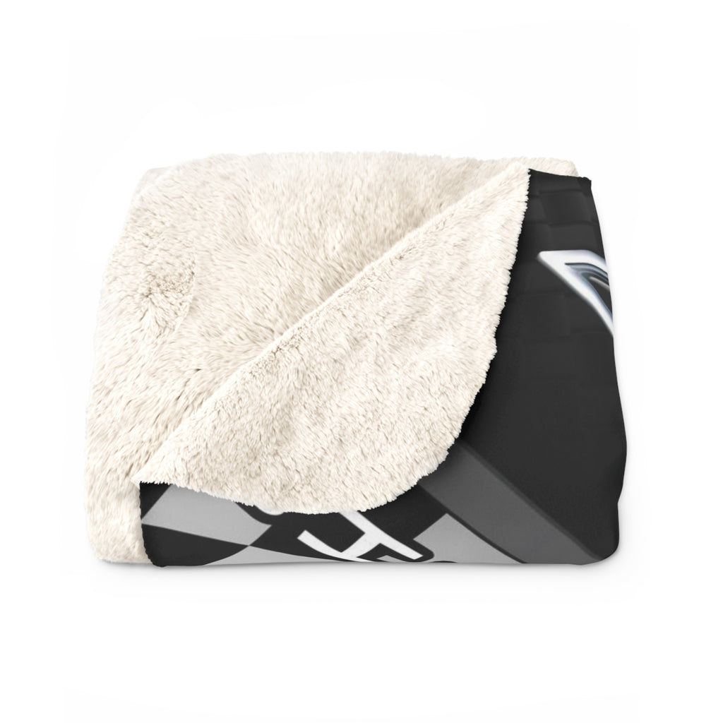 C6 Corvette Checkered Flag Racing Decorative Sherpa Blanket, Perfect for Chilly Days