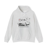 C1 Corvette Monochrome Design Cotton Blend Hooded Sweatshirt – Legends of the Road, Perfect for the Corvette Fan