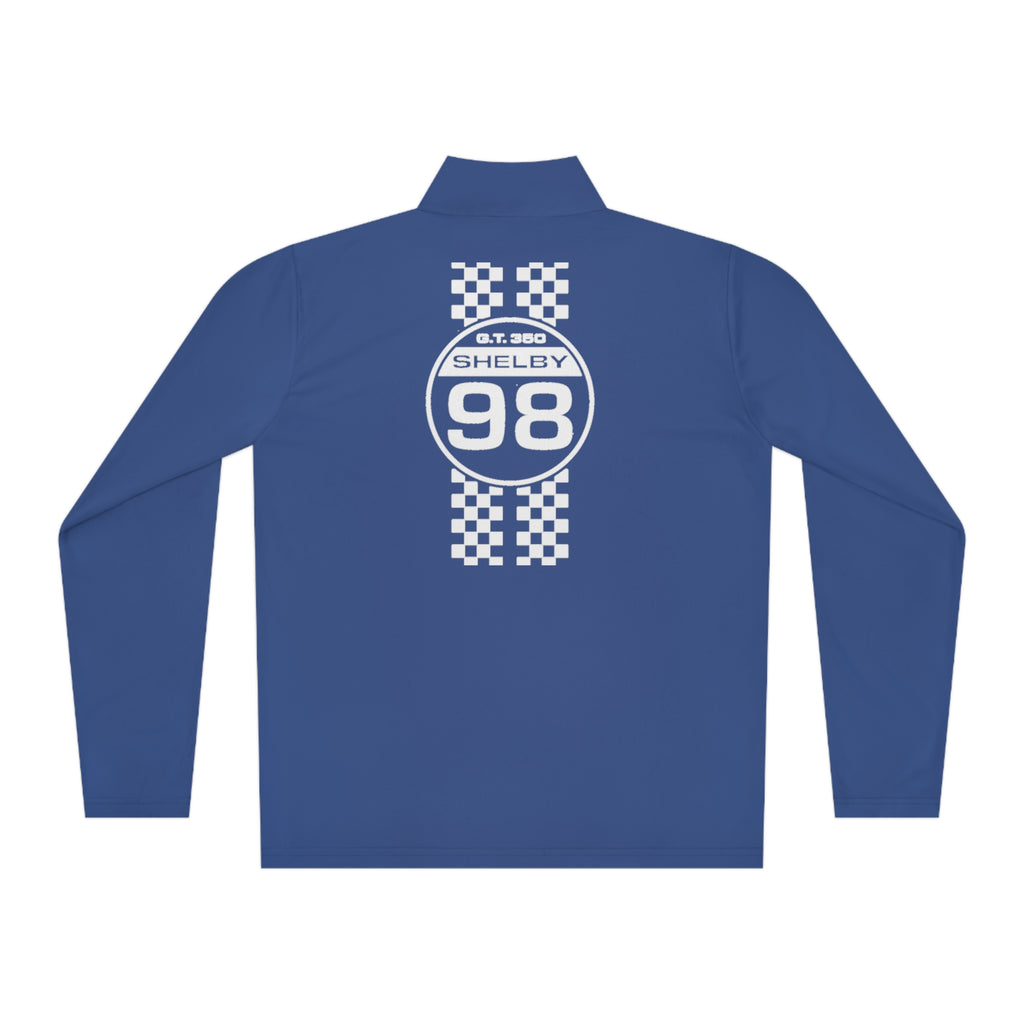 Carroll Shelby Personalized 98 Checkered Stripes Quarter-Zip Pullover