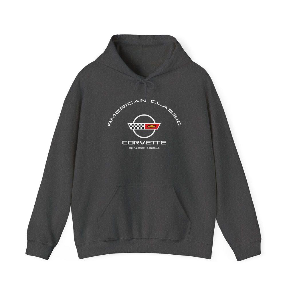 C4 Corvette Hoodie, Heavy Blend Hooded Sweatshirt, Unisex Pullover for Car Lovers, Great Gift for Chevy Fans and Vintage Auto Enthusiasts