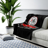 C1 Corvette Emblem & Track 50 x 60 Inch Sherpa Fleece Blanket – Legends of the Road, Perfect for the Corvette Fan