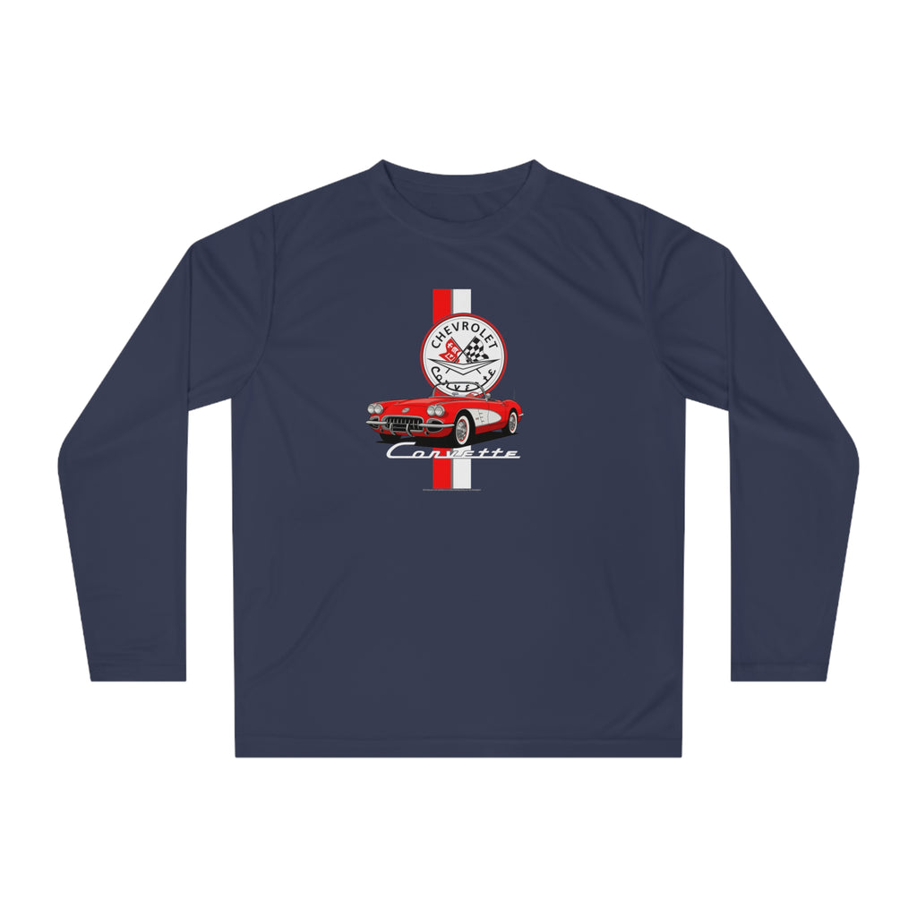 C1 Corvette Vertical Stripe Emblem Performance Shirt-Legends of the Road, Perfect for the Corvette Fan