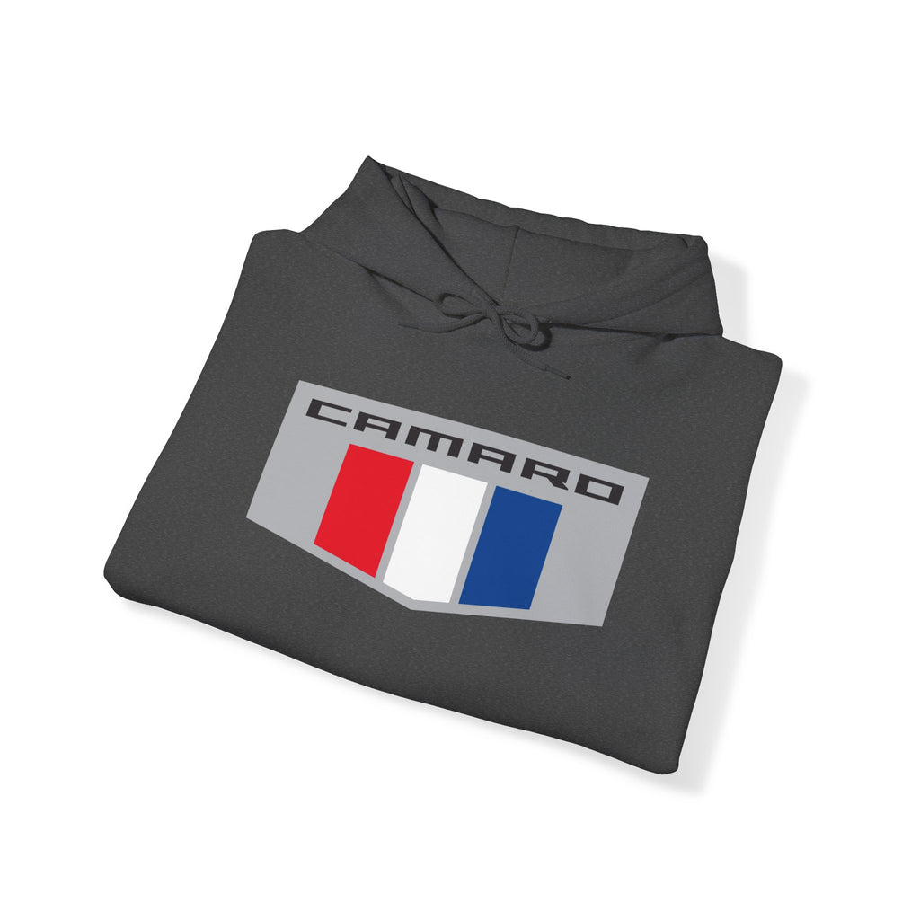 Camaro 3 color Racing Flag Logo Unisex Fleece Hoodie, Perfect for the Camaro Fan