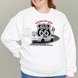 Personalized C6 Corvette Route 66 100th Anniversary Sweatshirt – Custom Text & Car Color Graphic Sweatshirt