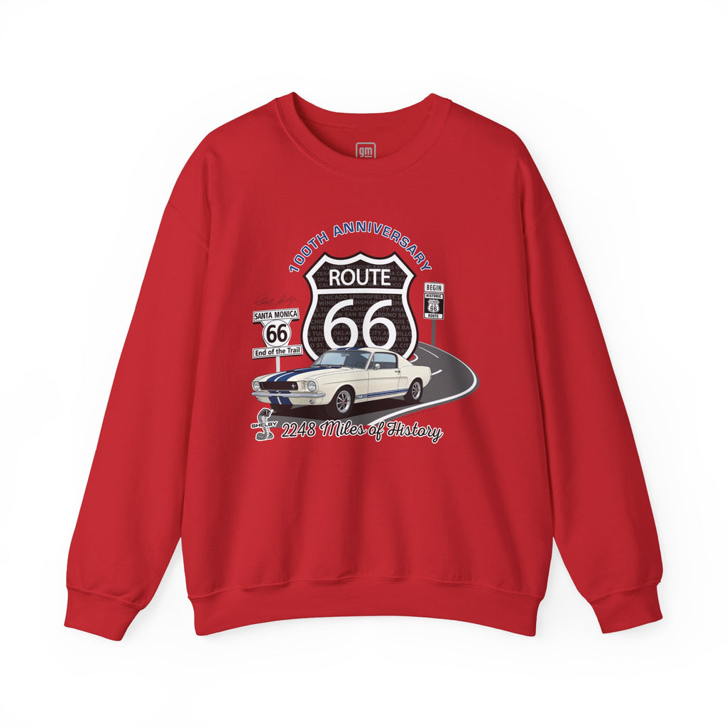 Shelby GT350 Route 66 100th Anniversary Crew Neck Sweatshirt-Legends of the Road, Shelby Fan Favorite