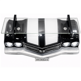 1970 Chevrolet Chevelle Floating Wall Shelf, Black with White Stripes, 19.5 x 7 x 7.5 inches, Car Enthusiast Gift, Muscle Car Decor