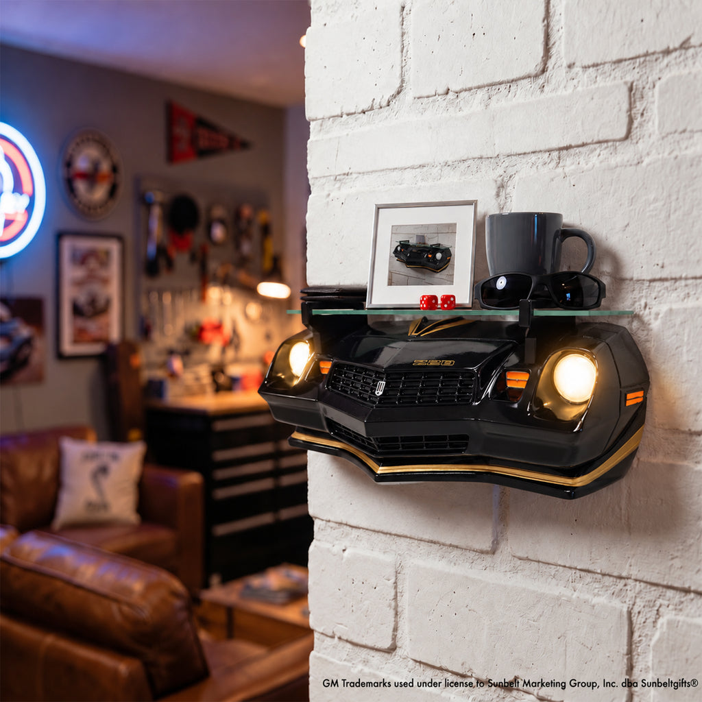 1979 Chevrolet Camaro Z28 Black LED Wall Shelf – Tempered Glass