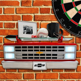 Sunbeltgifts 1985 Chevrolet C10 Truck Wall Shelf, Red, 19.30x5.70x8.10 inches, Tempered Glass, Battery Powered LED Headlights, Car Enthusiast Gift, Classic Truck Decor, Chevy Collector Item