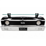 Sunbeltgifts Chevrolet Nova SS Floating Wall Shelf, Black, 19.3x6.3x6.9 inches, Tempered Glass, Battery Powered LED Headlights, Chevy Enthusiast Gift, Gifts Idea, Car Lover’s Decor, Nova Collector