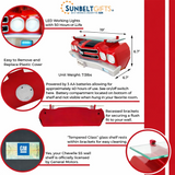 Sunbeltgifts 1970 Chevy Chevelle SS Floating Wall Shelf, Red with Black Stripes, LED Headlights, 19.5 x 6.7 x 6.7 inches, Tempered Glass, Classic Car Decor, Man Cave, Gifts for Car Enthusiasts