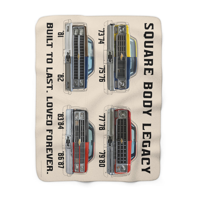 Chevrolet C10 Square Body Legacy Ultra Plush Sherpa Blanket – 50×60 Four‑Panel Edition