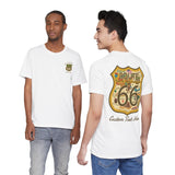 Legends of Route 66 100th Anniversary Landmark Shield Design Cotton Front and Back Printed Personalized Short Sleeve Tee