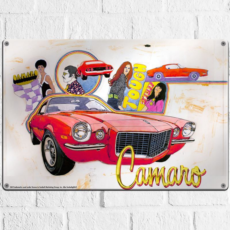 Chevrolet 1970's Camaro  18"x12" Metal Wall Decor – Vintage Muscle Car Premium Aluminum Wall Art, Classic Muscle Car Decor for Garage, Man Cave, Bar, or Home
