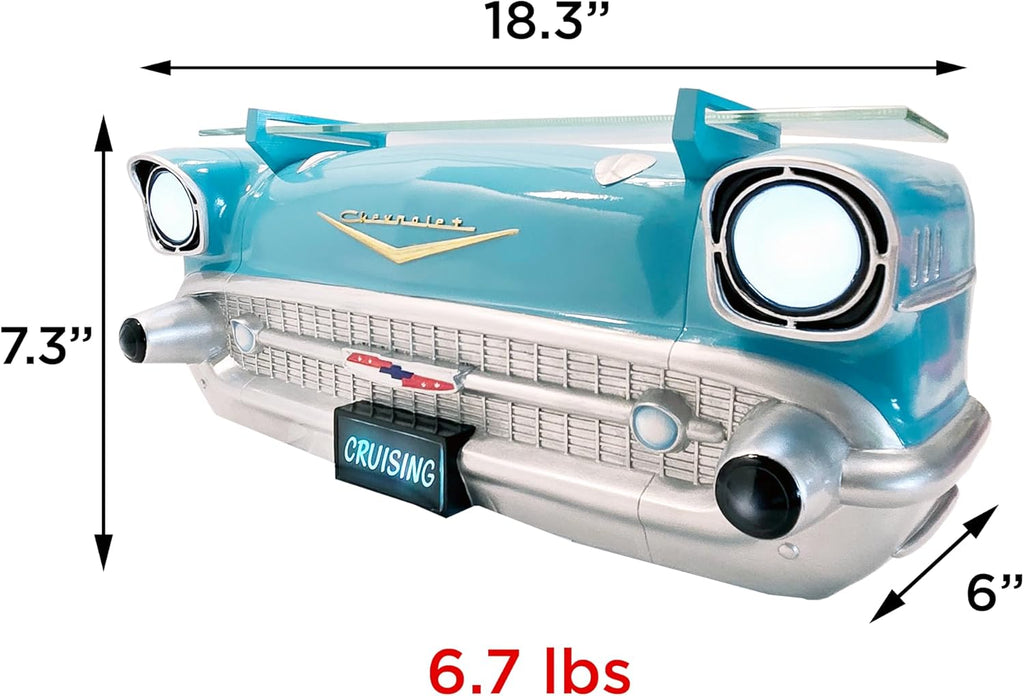 1957 Bel Air Wandregal aus Polyresin mit batteriebetriebenen LED-Scheinwerfern