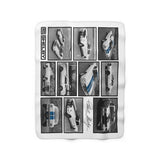 Carroll Shelby Photo Collage Graphic Sherpa Fleece Blanket