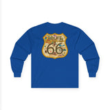 Legends of Route 66 100th Anniversary Iconic Highway Shield Design Cotton Front and Back Printed Tee - Long Sleeve