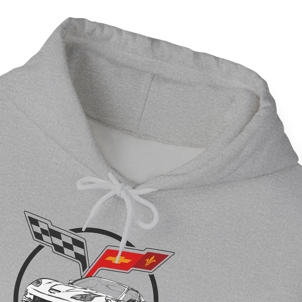 C6 Corvette Personalized Custom Car Color Cotton Blend Hooded Sweatshirt - WHITE