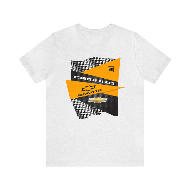 Camaro Yellow Checkered Jersey Short Sleeve Tee, Perfect for the Camaro Fan