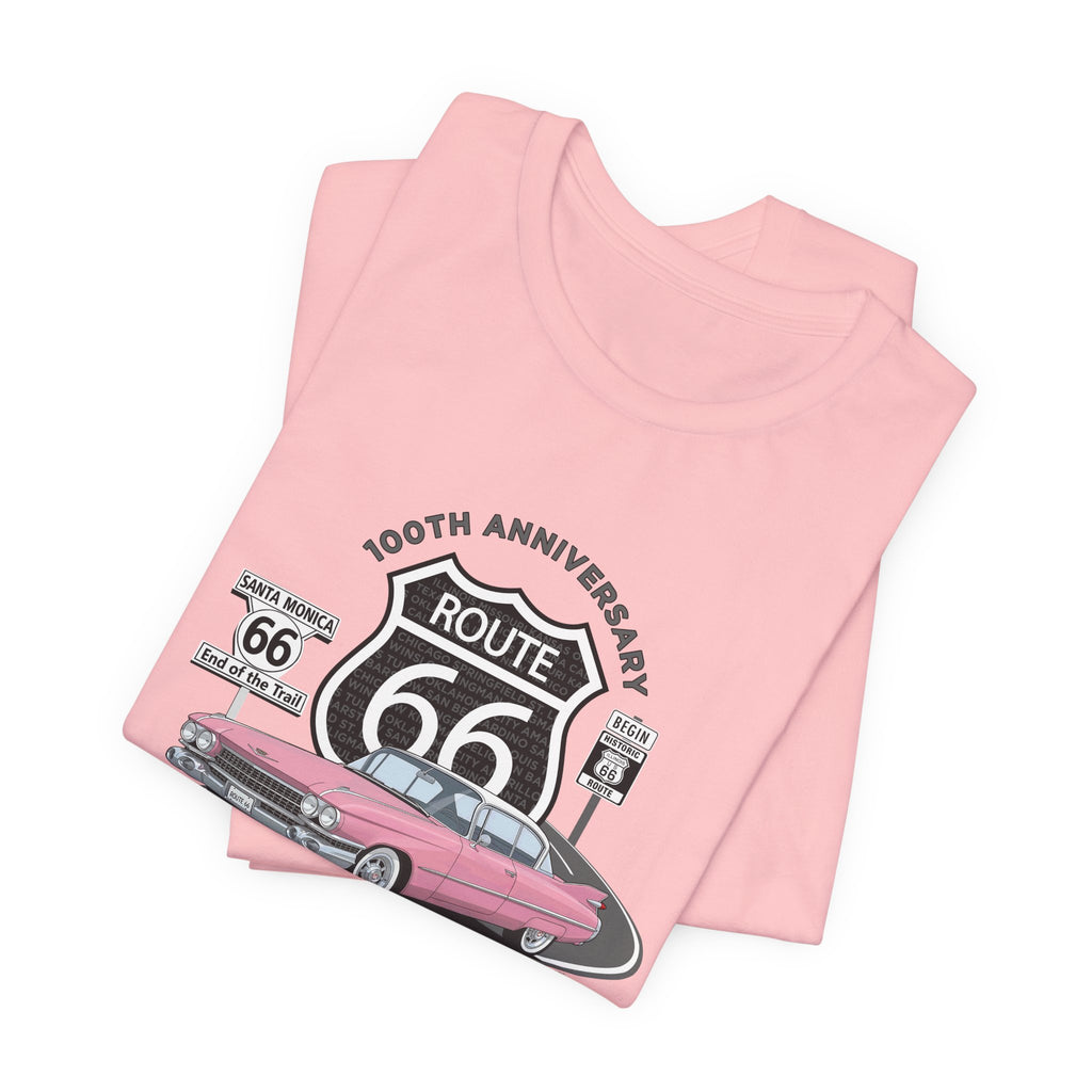 Pink Cadillac Route 66 100th Anniversary Short Sleeve Tee – Legends of the Road