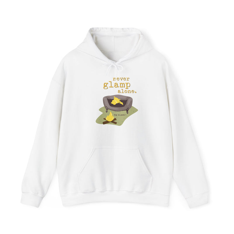 Dog is Good Never Glamp Alone Adult Fleece Hoodie, Perfect for the Serious Dog Lover