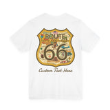 Legends of Route 66 100th Anniversary Landmark Shield Design Cotton Front and Back Printed Personalized Short Sleeve Tee