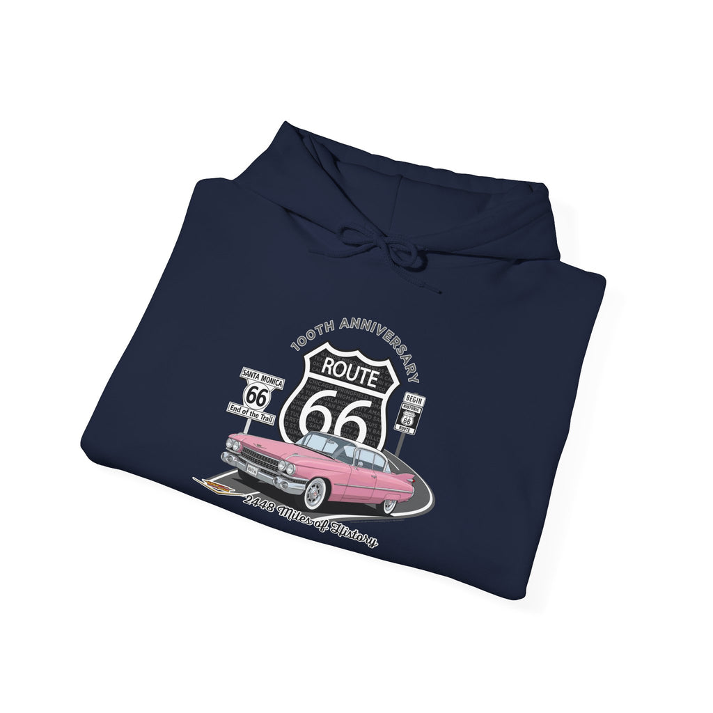 Pink Cadillac Route 66 100th Anniversary Hooded Sweatshirt – Legends of the Road