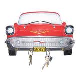 1957 Chevrolet Front End Wall Mounted 4 Hook Resin Key Rack, 7.5 x 1.5 x 5 inches, Recessed Brackets for Easy Installation