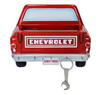 Chevy Step Side Truck Rear Wall Mounted 5 Hook Key Rack and Letter Holder, 7.5 x 4 x 3 inches, Recessed Brackets for Easy Installaton