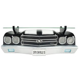 1970 Chevelle SS Front Wall Shelf Red With LED Lights Black With White Stripes, Battery Operated, Tempered Glass Shelf