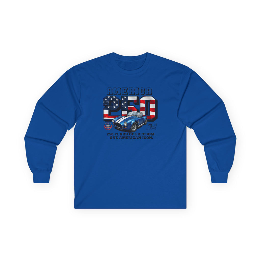 Shelby Blue Cobra 427 "250 Years of Freedom" America 250 Long-Sleeve T-Shirt
