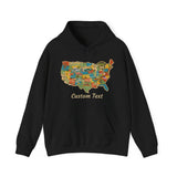 Legends of Route 66 100th Anniversary USA Map Personalized Unisex Fleece Hoodie Sweatshirt