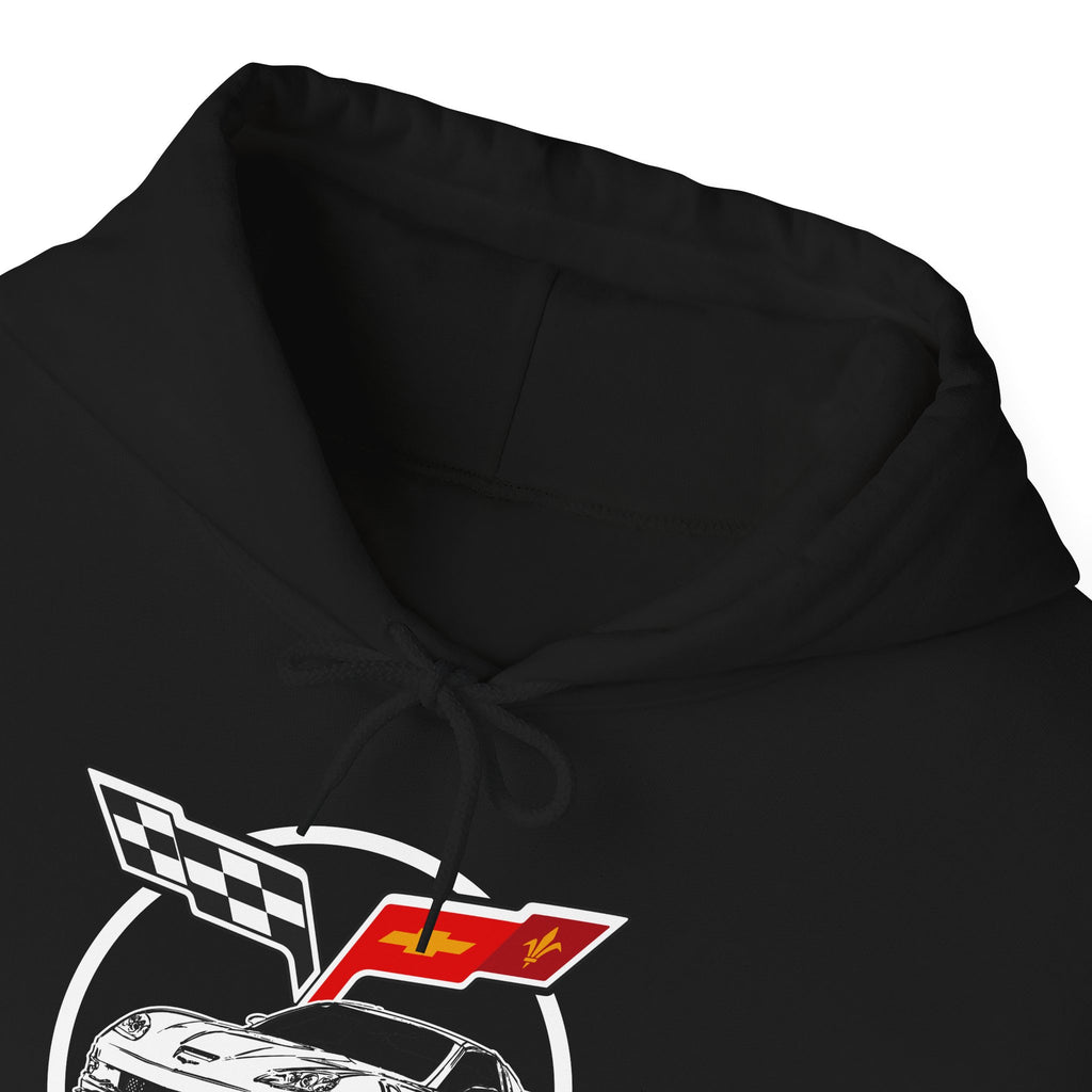 C6 Corvette Personalized Custom Car Color Cotton Blend Hooded Sweatshirt - WHITE