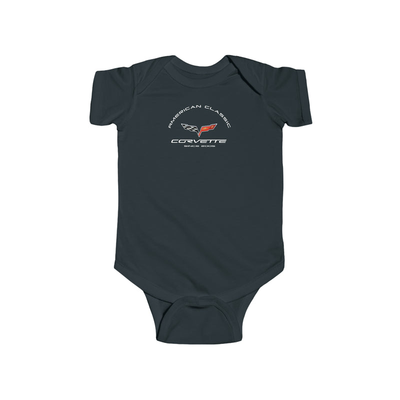 C6 Chevy Corvette Baby Short Sleeve Snap Bottom One Piece Fine Jersey Bodysuit, Baby Gift Idea, Infant Outfit, Corvette Fan
