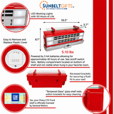 Sunbeltgifts 1985 Chevrolet C10 Truck Wall Shelf, Red, 19.30x5.70x8.10 inches, Tempered Glass, Battery Powered LED Headlights, Car Enthusiast Gift, Classic Truck Decor, Chevy Collector Item