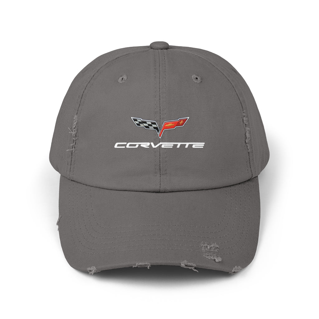 Corvette C6 Flag Logo Distressed Ca, One size adjustable hideaway strap.