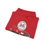 C1 Corvette Emblem & Track Cotton Blend Hooded Sweatshirt – Legends of the Road, Perfect for the Corvette Fan