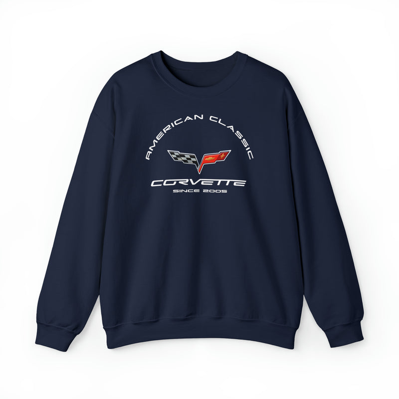 C6 Corvette Crew Neck Long Sleave Heavy Duty Sweatshirt, perfect for cool crisp days, DE