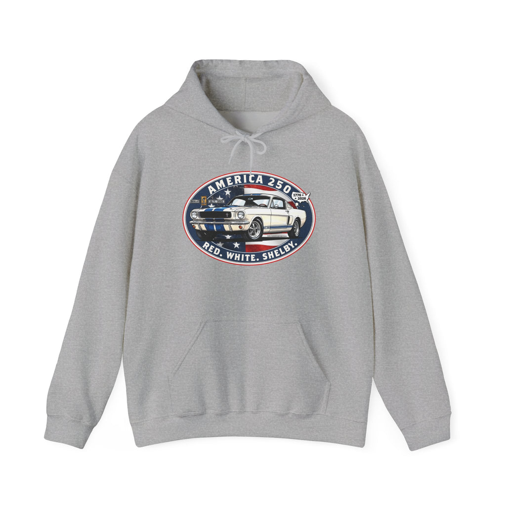 Shelby GT350 "Red. White. Shelby." America 250 Oval Pullover Hoodie