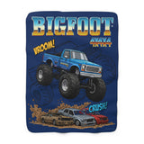 BIGFOOT 4X4X4® "Vroom! Crush!" 50x60 USA-Made Sherpa Blanket — Ultra-Soft Plush Throw