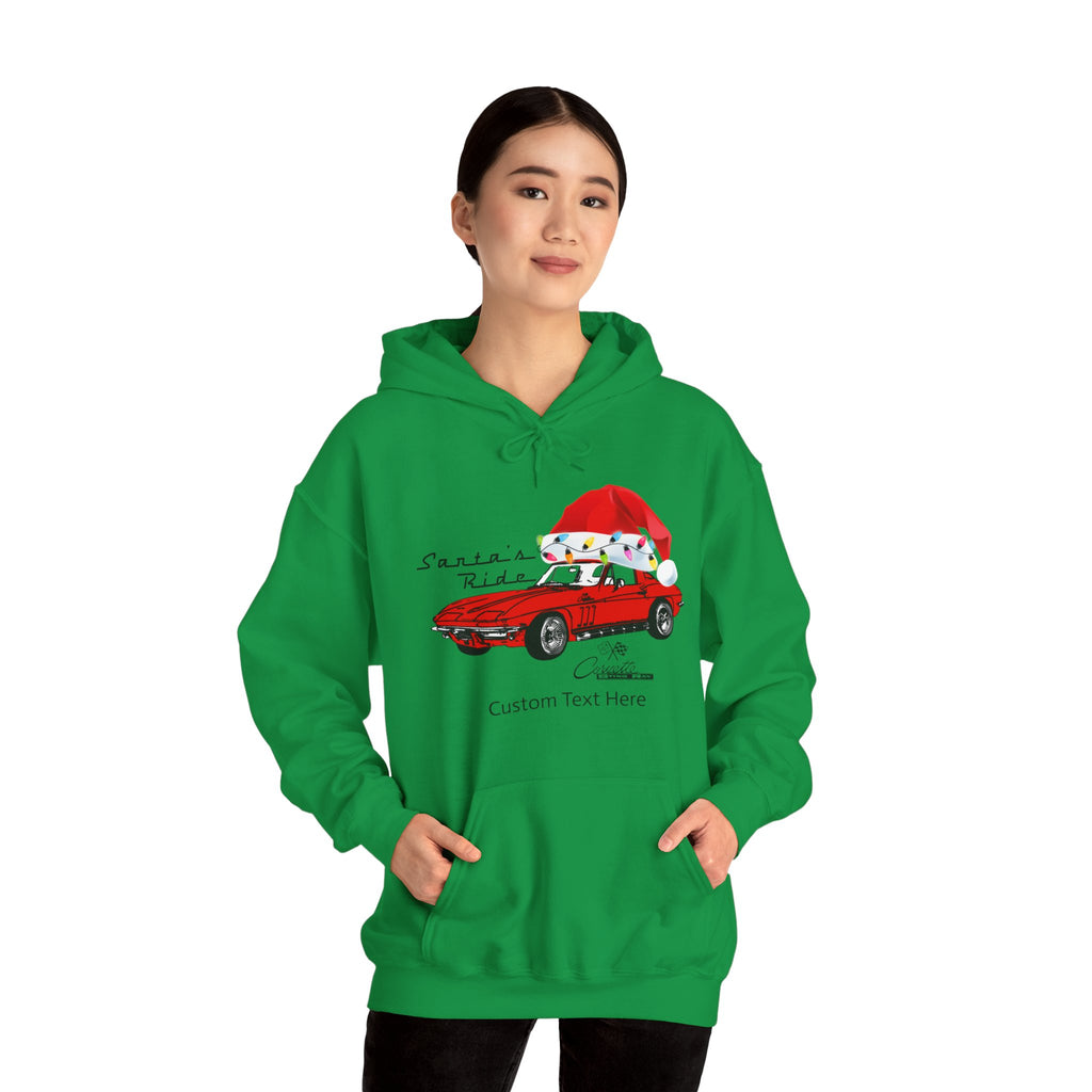 C2 Corvette Personalized Santa Hat Cotton Blend Hooded Sweatshirt