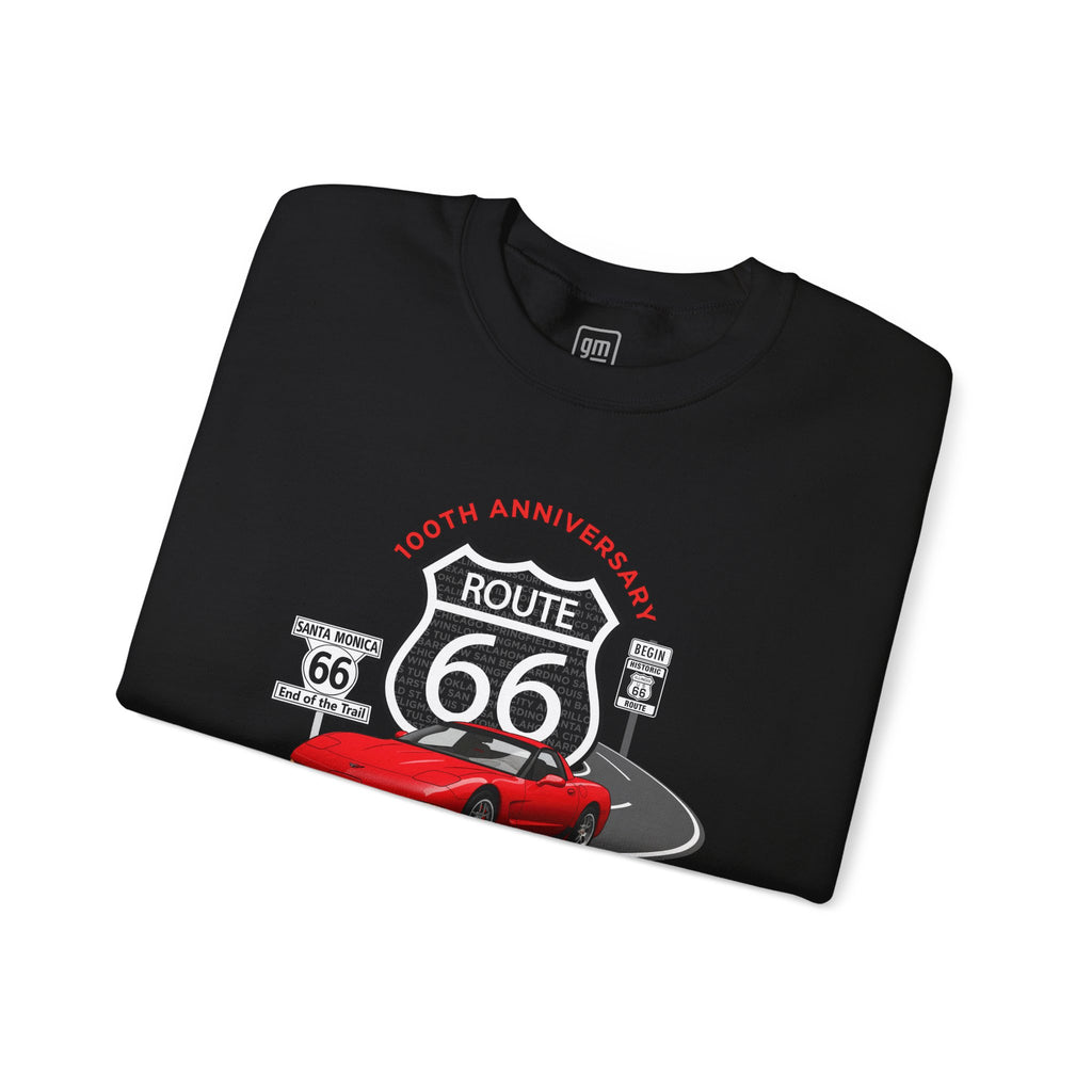 C5 Corvette Route 66 100th Anniversary Cotton Blend Sweatshirt – Legends of the Road, Perfect for the Corvette Fan