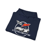 C6 Corvette Personalized Custom Car Color Cotton Blend Hooded Sweatshirt - WHITE