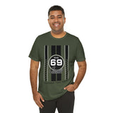 1969 Camaro SS Checkered Stripes Personalized Jersey Short Sleeve Tee,  Perfect for the Camaro Fan