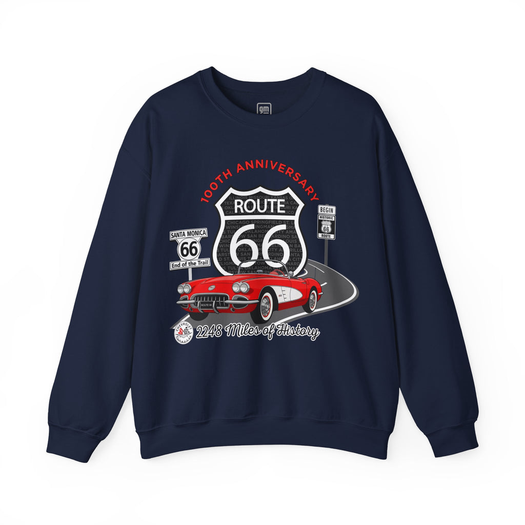 C1 Corvette Route 66 100th Anniversary Cotton Blend Sweatshirt – Legends of the Road, Perfect for the Corvette Fan