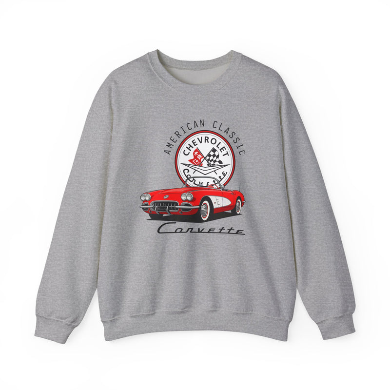 C1 Corvette American Classic Emblem Cotton Blend Sweatshirt – Legends of the Road, Perfect for the Corvette Fan