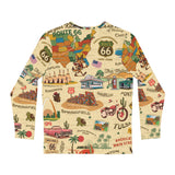 Legends of Route 66 Retro Travel Long Sleeve Tee, Men's Graphic Top, Americana Apparel, Perfect Gift for Road Trip Lovers